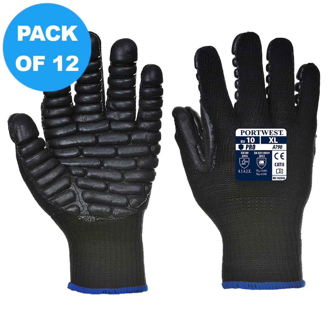 Portwest ANTI VIBRATION GLOVE - A790 Pack of 12 - A to Z Safety Centre ...