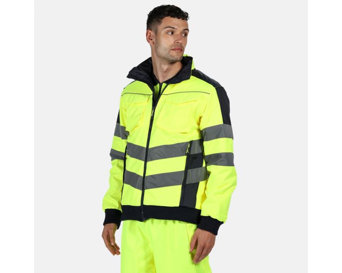Regatta TRA314 5LV50 Professional Hi-Vis Pro Waterproof and Breathable Insulated Bomber Jacket Orange/Navy S